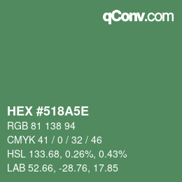 Color code: HEX #518A5E | qconv.com