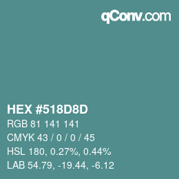 Farbcode: HEX #518D8D | qconv.com