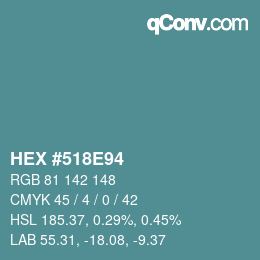 Color code: HEX #518E94 | qconv.com