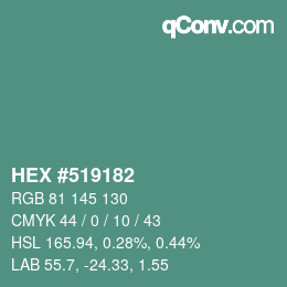 Color code: HEX #519182 | qconv.com