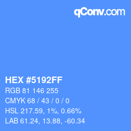 Farbcode: HEX #5192FF | qconv.com