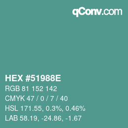 Color code: HEX #51988E | qconv.com