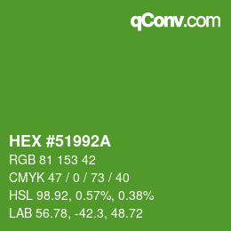 Color code: HEX #51992A | qconv.com