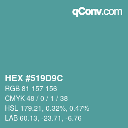 Color code: HEX #519D9C | qconv.com