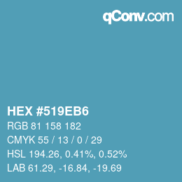 カラーコード: HEX #519EB6 | qconv.com
