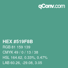 Color code: HEX #519F8B | qconv.com