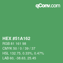 Color code: HEX #51A162 | qconv.com