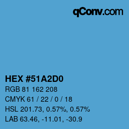 カラーコード: HEX #51A2D0 | qconv.com