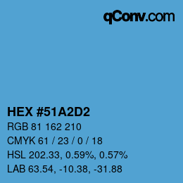 Color code: HEX #51A2D2 | qconv.com