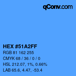 Color code: HEX #51A2FF | qconv.com