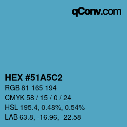 Color code: HEX #51A5C2 | qconv.com