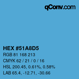 Color code: HEX #51A8D5 | qconv.com