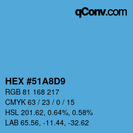 Color code: HEX #51A8D9 | qconv.com