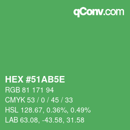 Farbcode: HEX #51AB5E | qconv.com