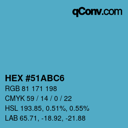 Código de color: HEX #51ABC6 | qconv.com