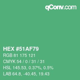 Color code: HEX #51AF79 | qconv.com