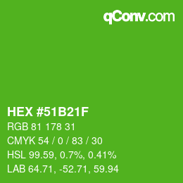 Color code: HEX #51B21F | qconv.com