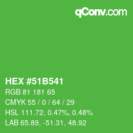 Color code: HEX #51B541 | qconv.com