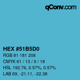 Color code: HEX #51B5D0 | qconv.com