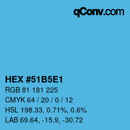 Color code: HEX #51B5E1 | qconv.com