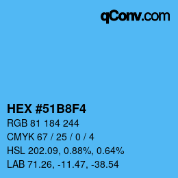 Color code: HEX #51B8F4 | qconv.com