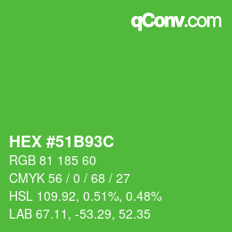 Farbcode: HEX #51B93C | qconv.com