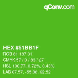 Color code: HEX #51BB1F | qconv.com