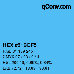 Color code: HEX #51BDF5 | qconv.com