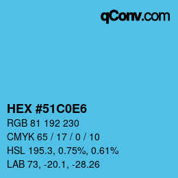 Color code: HEX #51C0E6 | qconv.com