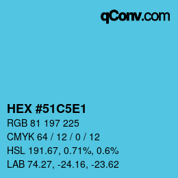 Color code: HEX #51C5E1 | qconv.com