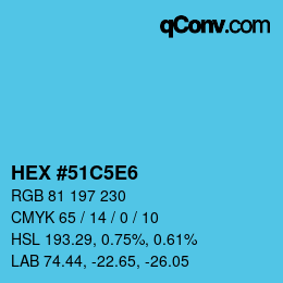 Color code: HEX #51C5E6 | qconv.com