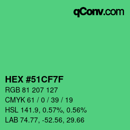 Color code: HEX #51CF7F | qconv.com