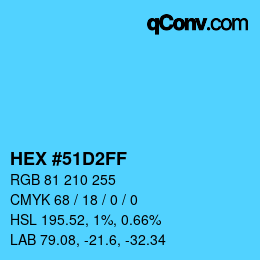 Color code: HEX #51D2FF | qconv.com