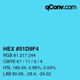 Color code: HEX #51D9F4 | qconv.com