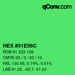 Color code: HEX #51E56C | qconv.com
