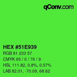 Color code: HEX #51E939 | qconv.com