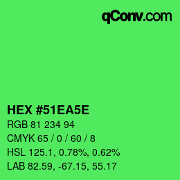 Código de color: HEX #51EA5E | qconv.com