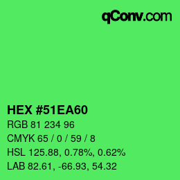 カラーコード: HEX #51EA60 | qconv.com