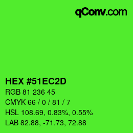 Color code: HEX #51EC2D | qconv.com