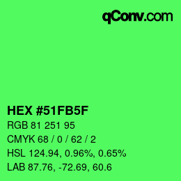 Color code: HEX #51FB5F | qconv.com