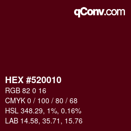 Color code: HEX #520010 | qconv.com