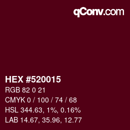 Color code: HEX #520015 | qconv.com
