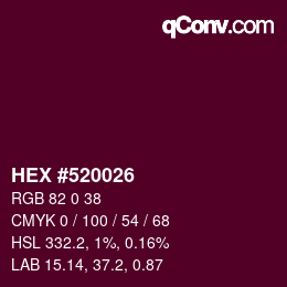 Color code: HEX #520026 | qconv.com