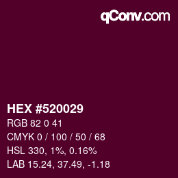 颜色代码: HEX #520029 | qconv.com