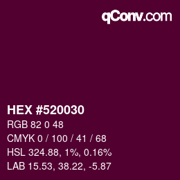 颜色代码: HEX #520030 | qconv.com