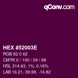 Color code: HEX #52003E | qconv.com