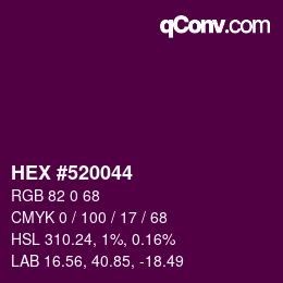 Color code: HEX #520044 | qconv.com