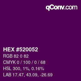 Color code: HEX #520052 | qconv.com