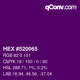 Color code: HEX #520065 | qconv.com