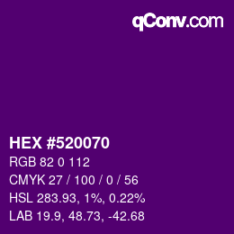 カラーコード: HEX #520070 | qconv.com